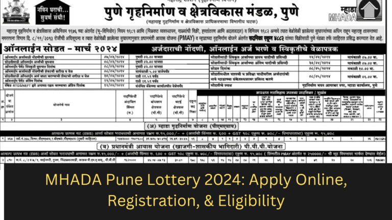 MHADA Pune Lottery 2024 Apply Online, Registration, & Eligibility