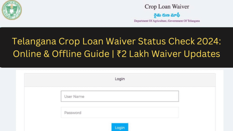 Telangana Crop Loan Waiver Status Check 2024 Online & Offline Guide ₹2 Lakh Waiver Updates