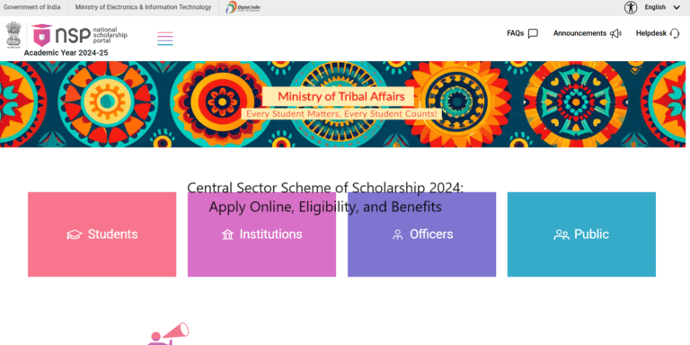 Central Sector Scheme of Scholarship 2024