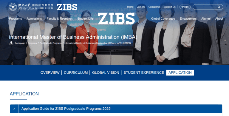 International Master of Business Administration iMBA Scholarship at Zhejiang University 2025 fees, Zhejiang University iMBA program 2025, Zhejiang University MBA scholarship China, study MBA in China, iMBA program Zhejiang University 2025